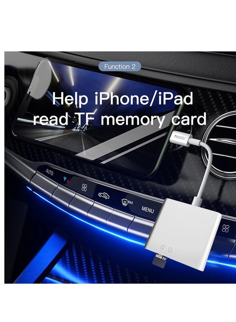 Yesido GS11 2 in 1 Multi-Function TF Card + SD Card to 8 Pin Converter Adapter - Image 3