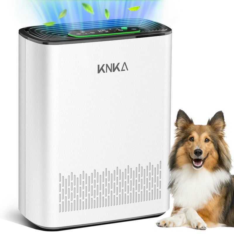KNKA Air Purifiers for Home Large Room Bedroom Up to 2325 Ft Washable Filters Air Quality Monitor Turbo Mode Auto  Sleep Modes HEPA Air Cleaner for Smoke Dust Pet Hair Pollen APH3000
