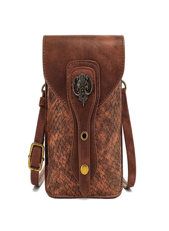 Larswon Belt Bag, Renaissance Bag Medieval Leather Belt Bag Ren Faire Accessories Small Crossbody Belt Bag Mobile Phone Bag Renaissance Belt, Brown - Fairy, Medium - Image 1