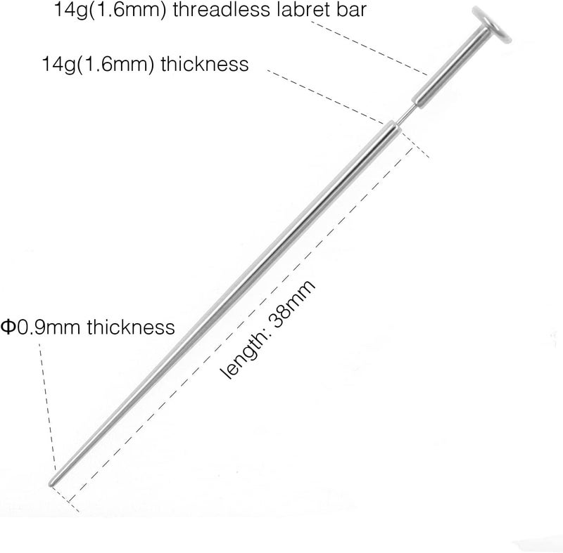 NewkeepsR 20g/18g/16g G23 Titanium Press Fit Threadless Push Pop in Labret Lip Monroe Tragus Earring Stud Piercing - Image 2