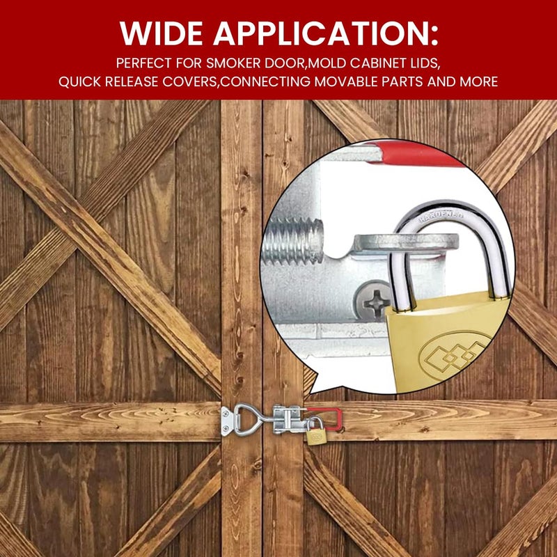 Serplex 6 Pcs Toggle Clamp Latch With Lock Hole Adjustable Latch 330Lbs Holding Capacity Heavy Duty Quick Release Pull Latch Toggle Clamp for Lid Jig Cabinet Tool Box Case - Image 5