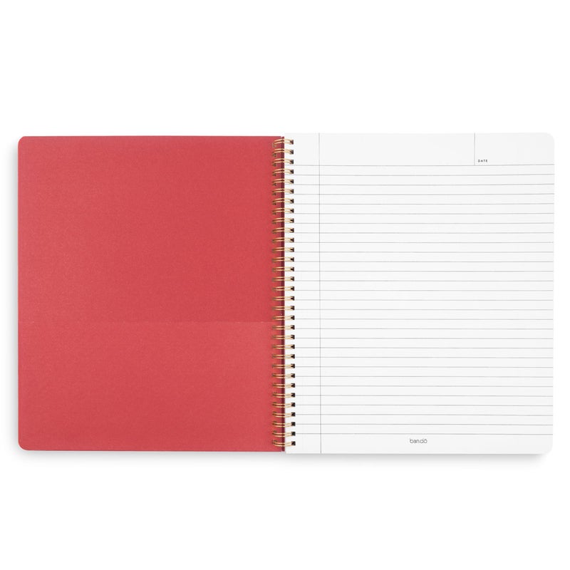ban.do Rough Draft Large Spiral Notebook, 11" x 9" with Pockets and 160 College Ruled Pages, Floral Stripe - Image 2