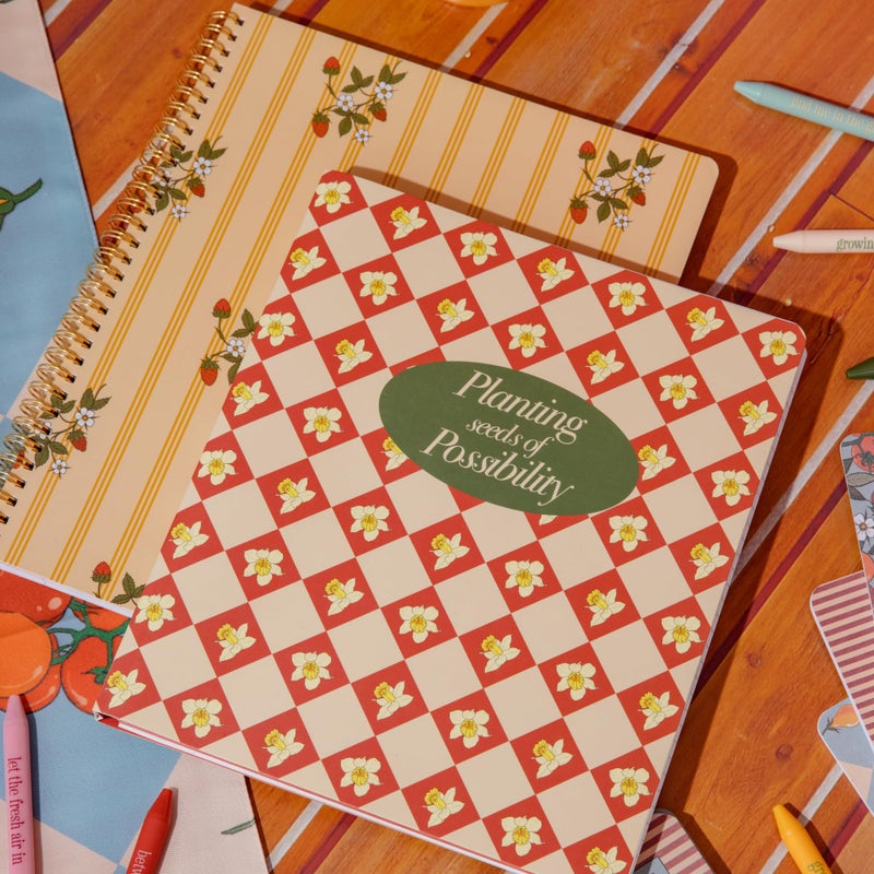 ban.do Rough Draft Large Spiral Notebook, 11" x 9" with Pockets and 160 College Ruled Pages, Floral Stripe - Image 4