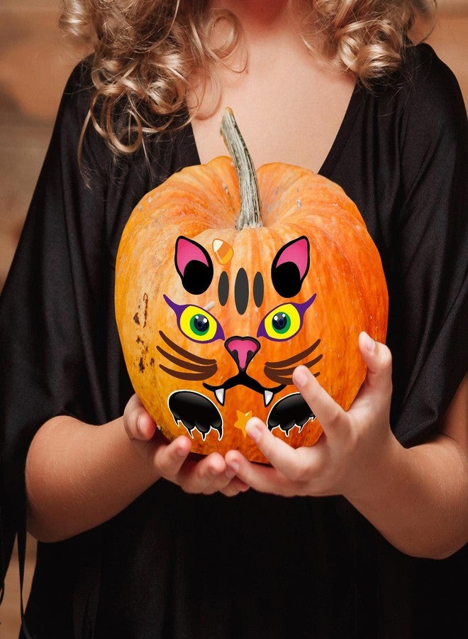 Finduat 48 PCS Halloween Pumpkin Decorating Stickers Mini Make Pumpkin Face Stickers for Kids Toddlers Party Favors Halloween Treats Gifts - Image 5
