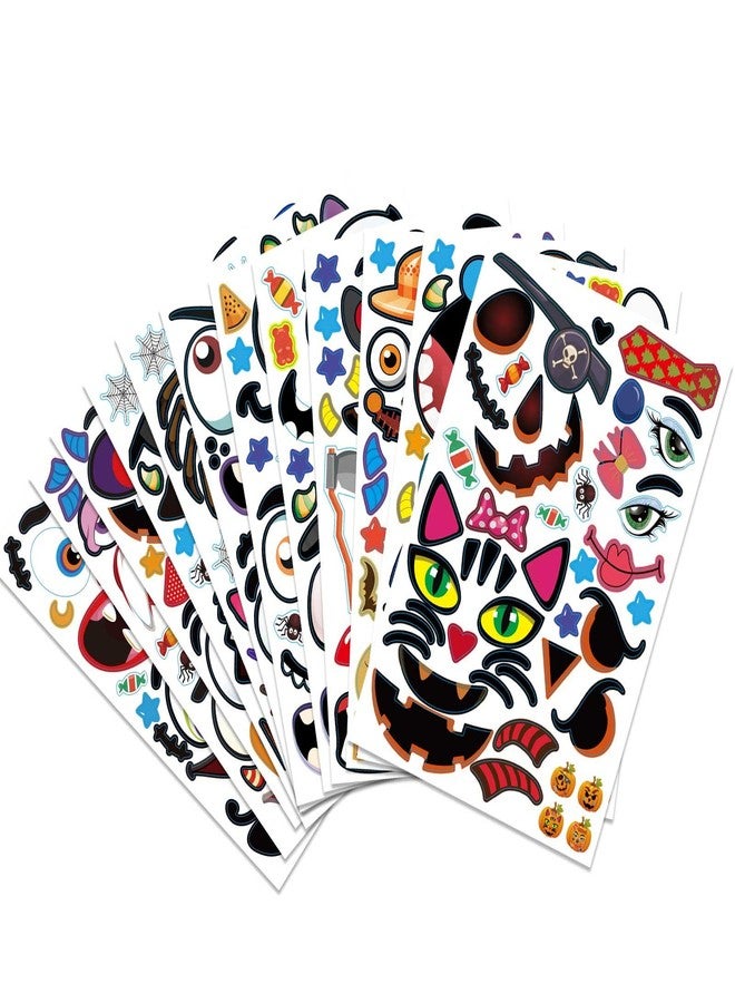 Finduat 48 PCS Halloween Pumpkin Decorating Stickers Mini Make Pumpkin Face Stickers for Kids Toddlers Party Favors Halloween Treats Gifts - Image 4