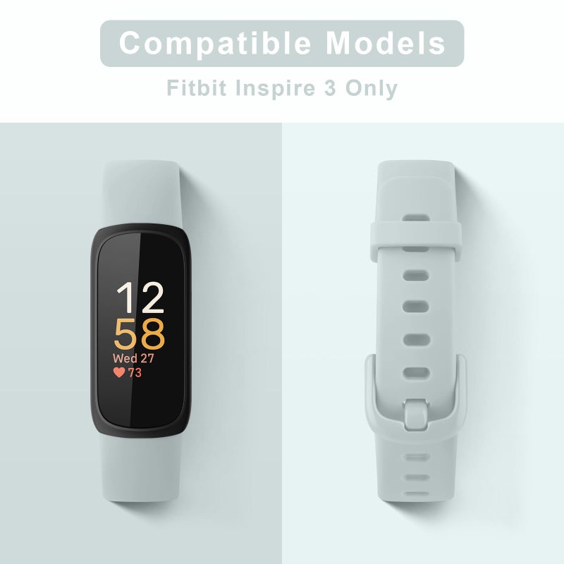Meliya for Fitbit Inspire 3 Bands Women Men, Soft Silicone Adjustable Wristband Replacement Sport Straps Compatible with Fitbit Inspire 3 Fitness Tracker (Succulent) - Image 2