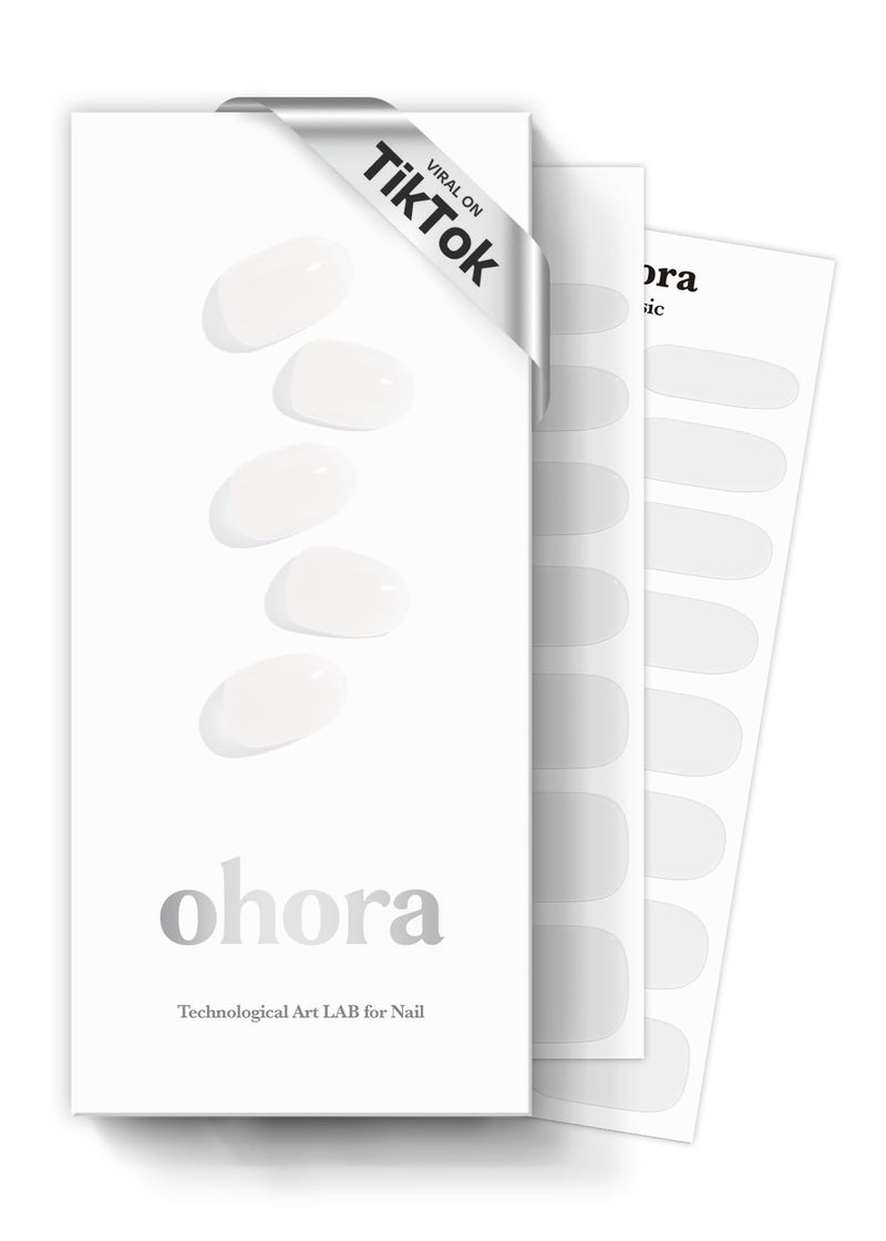 ohora Semi Cured Gel Nail Strips N Bare Crystal  Works with Any Lamps SalonQuality Long Lasting Easy to Apply  Remove  Includes 2 Prep Pads Nail File  Wooden Stick