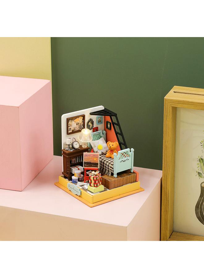 Bluejw Hongda Diy Cabin Music Moment Wooden Handmade Architectural Assembled Mini Cabin Creative Toys Gift Ornaments - Image 3