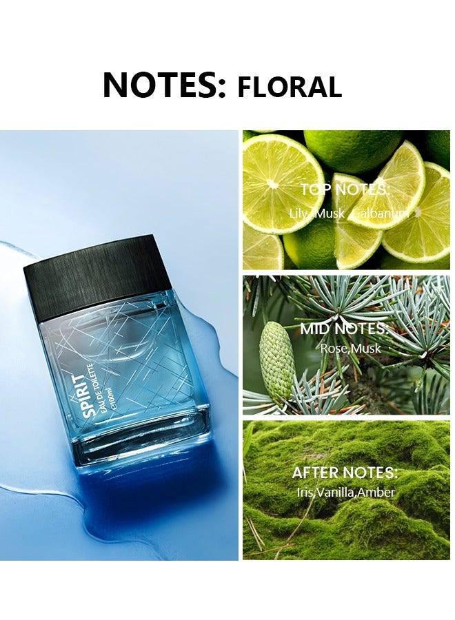 LONKOOM Spirit Light Blue  EDT For Men 100ML - Image 5