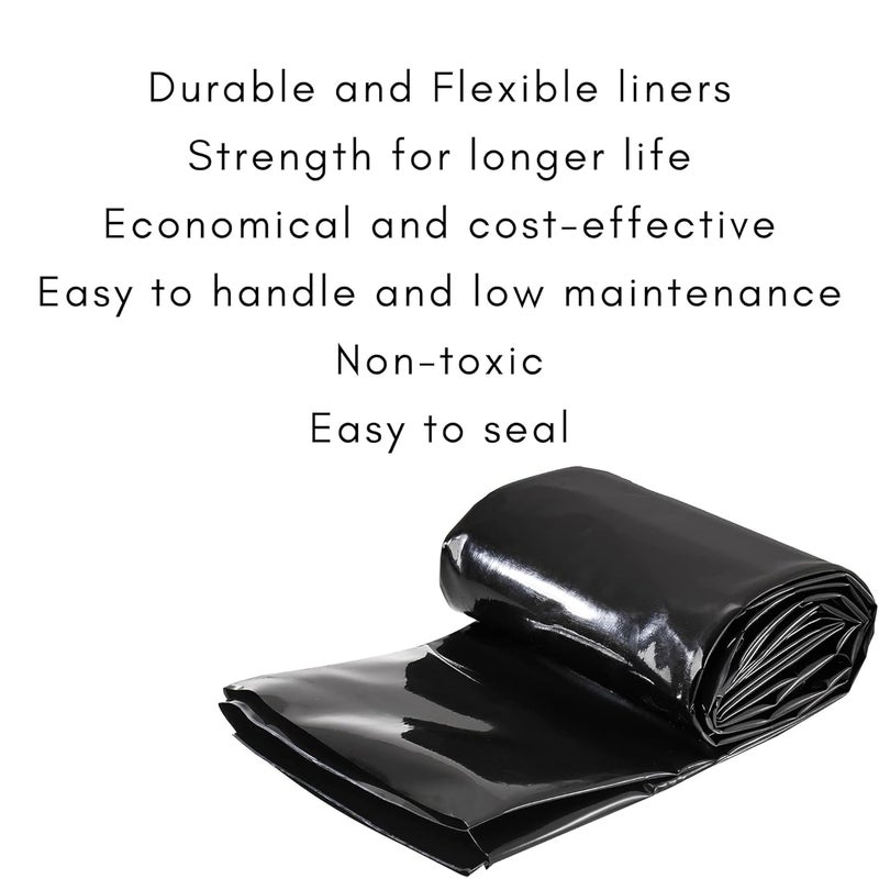 SINGHAL بطانة بركة من مادة HDPE الثقيلة 300 ميكرون 3 قدم × 20 قدم - مقاومة للأشعة فوق البنفسجية والتمزق، مرنة لبرك الكوي والأسماك، حدائق المياه والشلالات، برك صغيرة إلى كبيرة، الحياة البرية، غطاء بركة (أسود) - Image 5