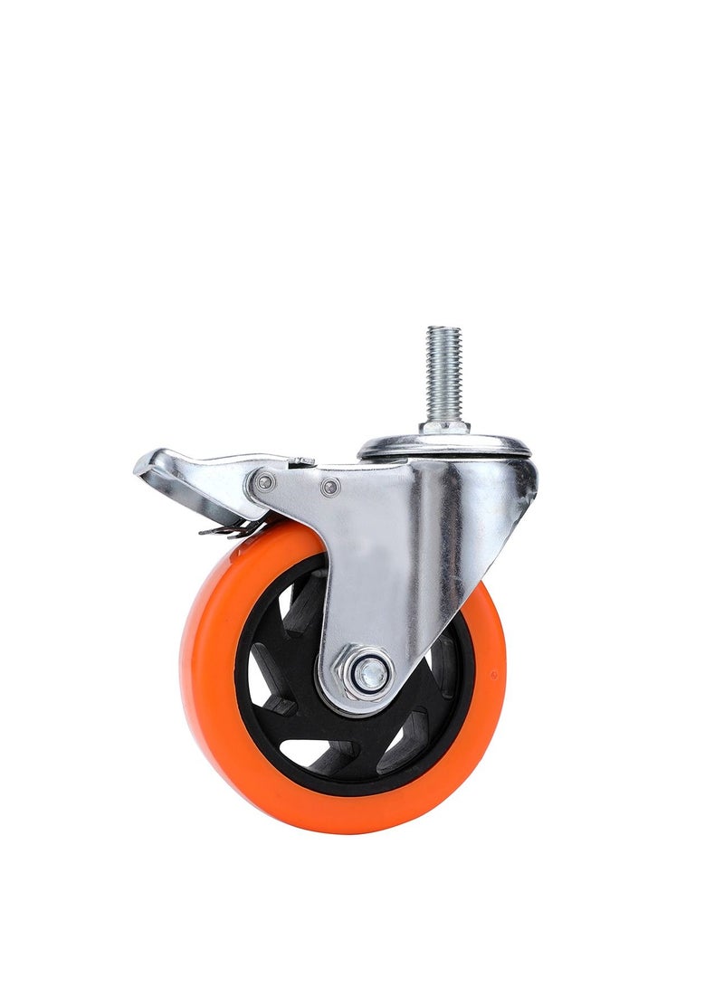 بي إم بي تولز طقم عجلات متحركة مع فرامل و مع مسمار مكون من قطعتين - 75 ملم - أصفر - Image 2