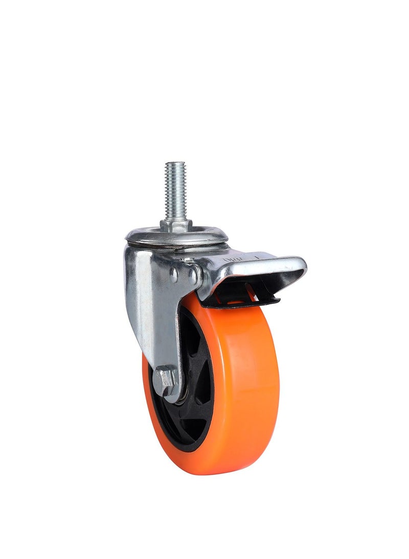 بي إم بي تولز طقم عجلات متحركة مع فرامل و مع مسمار مكون من قطعتين - 75 ملم - أصفر - Image 4