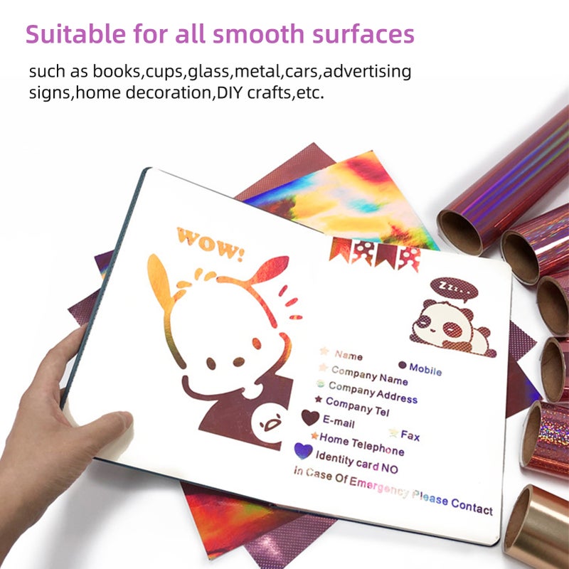 Adhesive Craft Vinyl 30.5cm x 1.8m/12In x 6Ft 6-color Rose Series Advertising Decoration Film Compatible with Cricut Silhouette Cameo Decals Signs Home Decoration DIY Crafts - Image 2