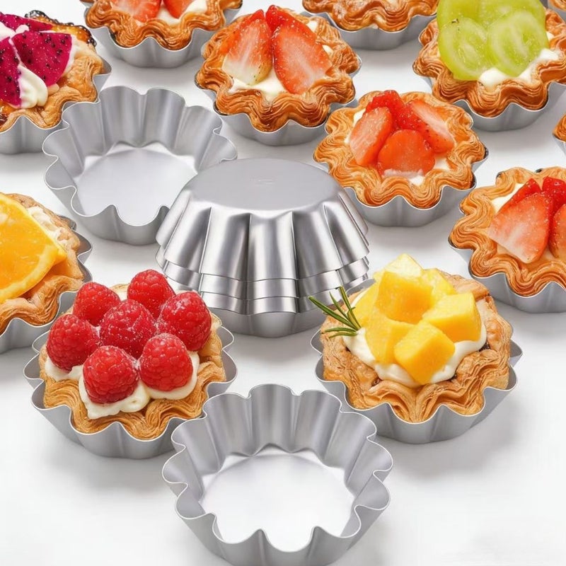 10pcs Large Torta Molder Aluminum Cake Pan with Wave Edge for Ensaymada Bibingka and Tart - Image 2