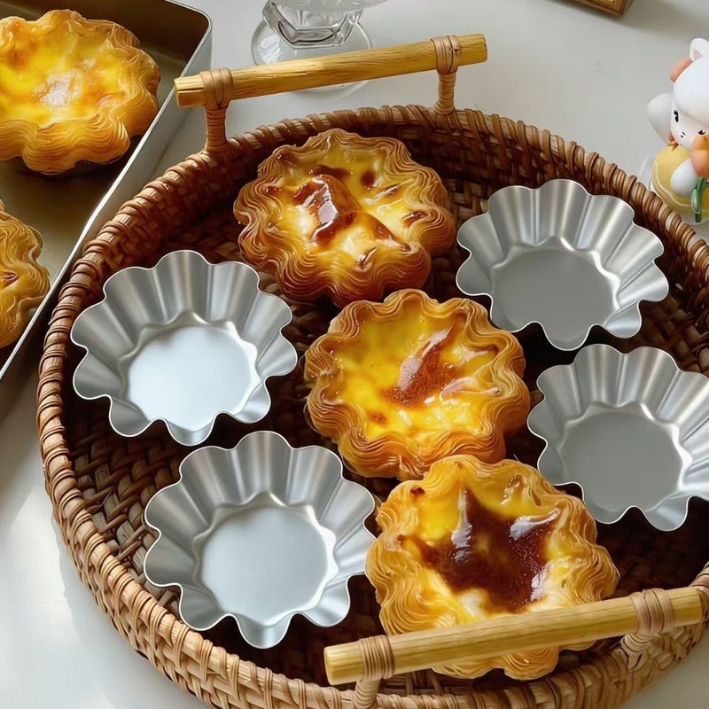 10pcs Large Torta Molder Aluminum Cake Pan with Wave Edge for Ensaymada Bibingka and Tart - Image 1