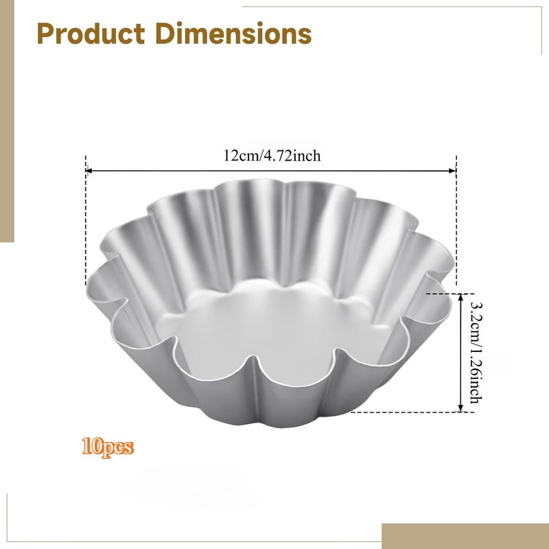10pcs Large Torta Molder Aluminum Cake Pan with Wave Edge for Ensaymada Bibingka and Tart - Image 3