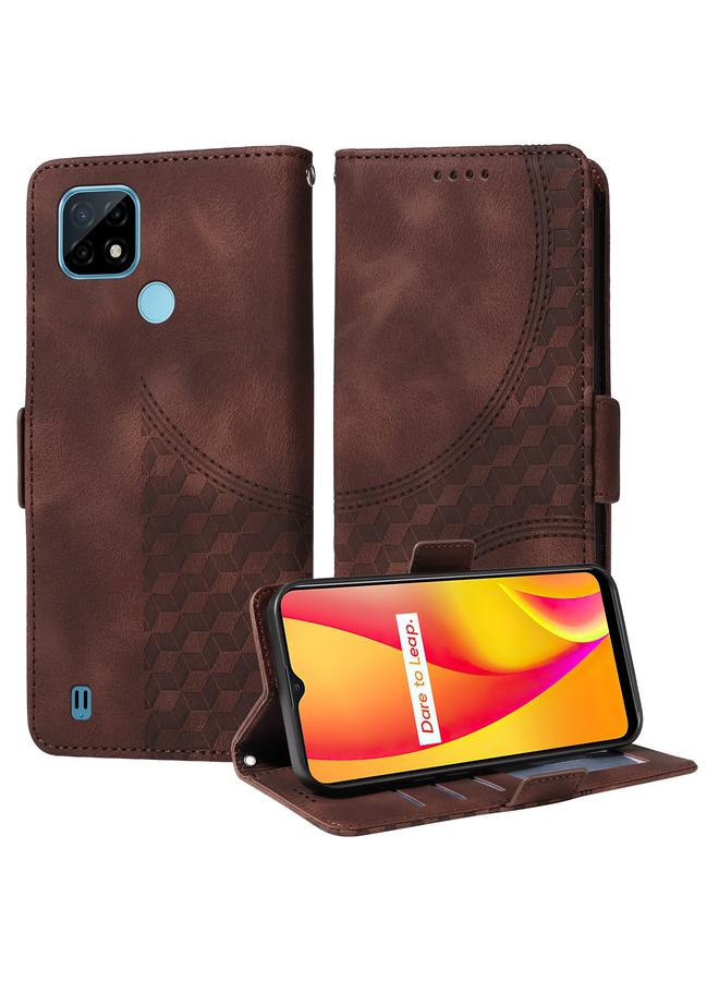 S-TOP Case For Realme C21 / C21Y / C25Y Embossed Rhombus Starry Leather Phone Case - Image 1