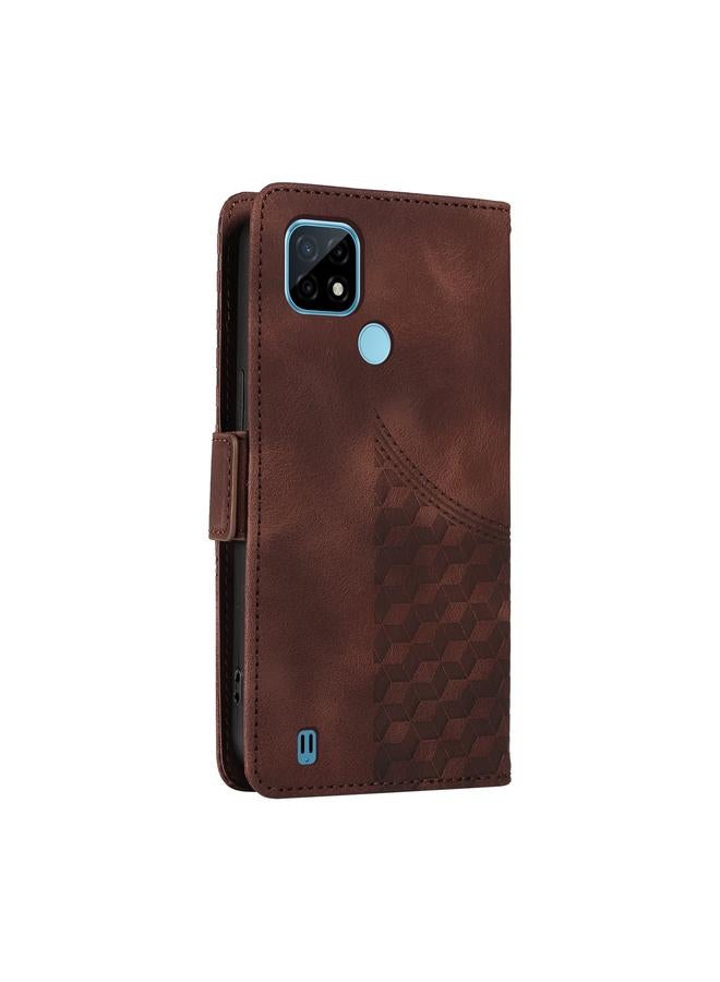 S-TOP Case For Realme C21 / C21Y / C25Y Embossed Rhombus Starry Leather Phone Case - Image 3