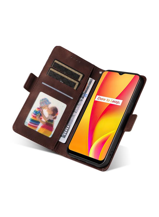 S-TOP Case For Realme C21 / C21Y / C25Y Embossed Rhombus Starry Leather Phone Case - Image 4