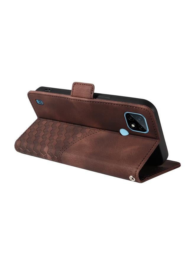 S-TOP Case For Realme C21 / C21Y / C25Y Embossed Rhombus Starry Leather Phone Case - Image 5