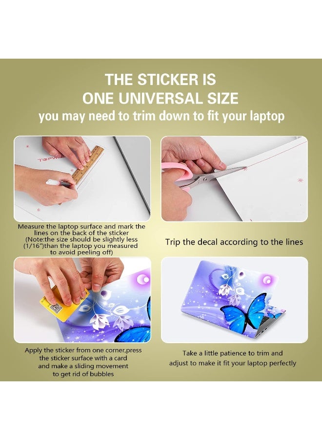 icolor Laptop Skin Sticker Decal 12 13 13.3 14 15 15.4 15.6 inch Personalized Universal Notebook Vinyl Skin Stickers Cover Art Decal Computer Protector (Butterfly) - Image 4