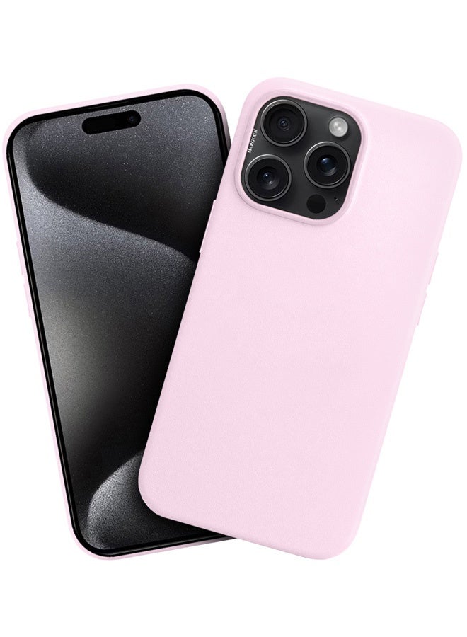 CATANES حافظة جلدية لجهاز iPhone 15 Pro Max متوافقة مع Magsafe حافظة جلدية مضادة للخدش مقاومة للصدمات مقاومة للسقوط حافظة رقيقة باللون الوردي الفاتح - Image 2