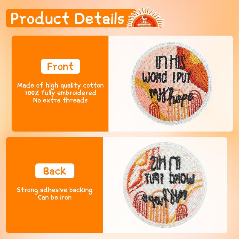 RF-patch 50 Pcs Random Iron on Patches for Girl, Embroidered Positive Affirmations Iron on/Sew on Patch for Clothes, Hats, Jeans, Dress, Backpacks - Image 3