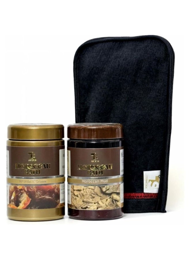 تي أند أس كوزمتيكس مجموعة حمام مغربي  - صابون مغربي وطين مغربي مع ليف استحمام هدية من تي اس كوزماتيكس - لكل انواع البشرة  لتعزيز بشرتك وتجربة استرخاء فريدة - Image 2