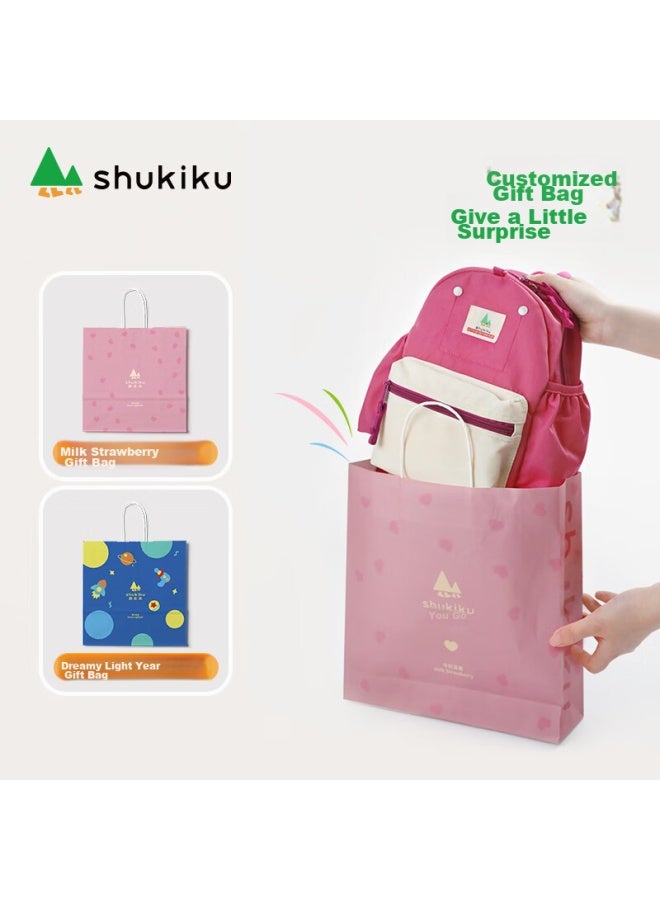 Shukiku حقيبة ظهر أطفال خفيفة الوزن مقاومة للماء ، Milk Strawberry، M+ - Image 4