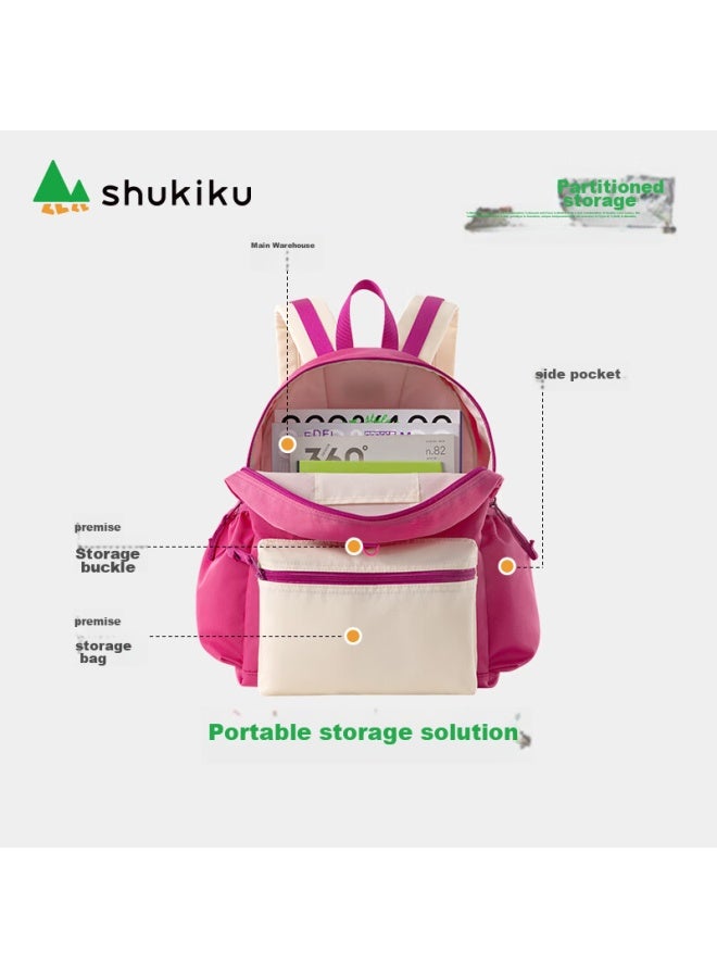 Shukiku حقيبة ظهر أطفال خفيفة الوزن مقاومة للماء ، Milk Strawberry، M+ - Image 2