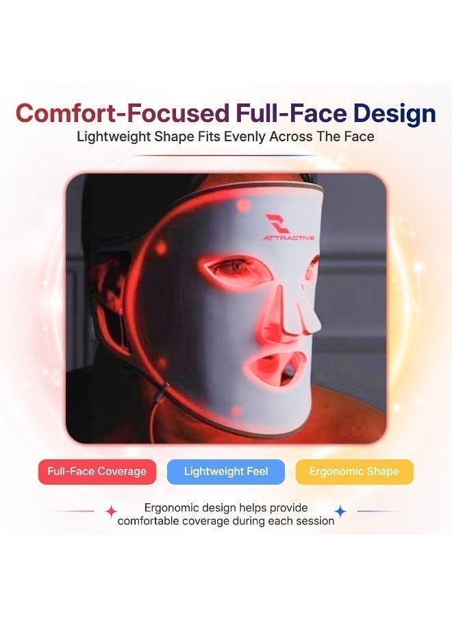 ATTRACTIVE GT Attractive LED Facial Radiance Mask for Glowing Skin | Light Therapy Mask for Anti-Aging, Acne Care & Skin Rejuvenation | Rechargeable face mask for Men & Women - Image 5