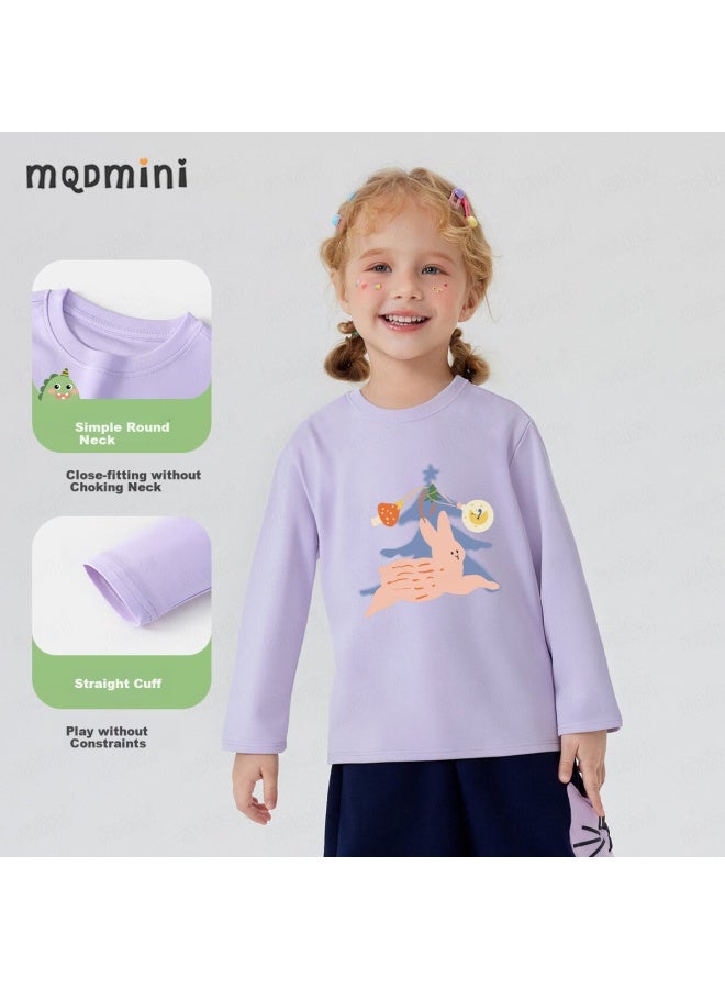 Mqdmini Children'S Clothing, Kids' Long-Sleeve T-Shirt, Boys And Girls T-Shirt, 50S Liquid Ammonia Double-Sided Fabric, Pure Cotton, Soft Undershirt Top - Image 1