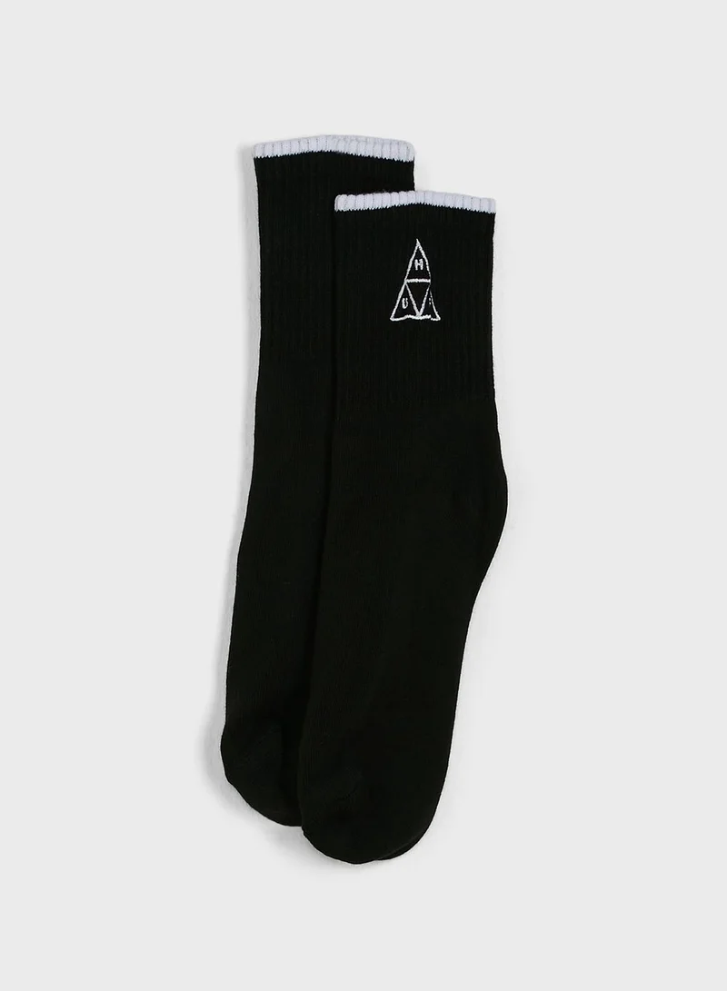HUF 1/4 Embroidered Triple Triangle Socks