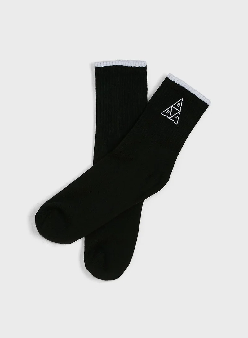 HUF 1/4 Embroidered Triple Triangle Socks