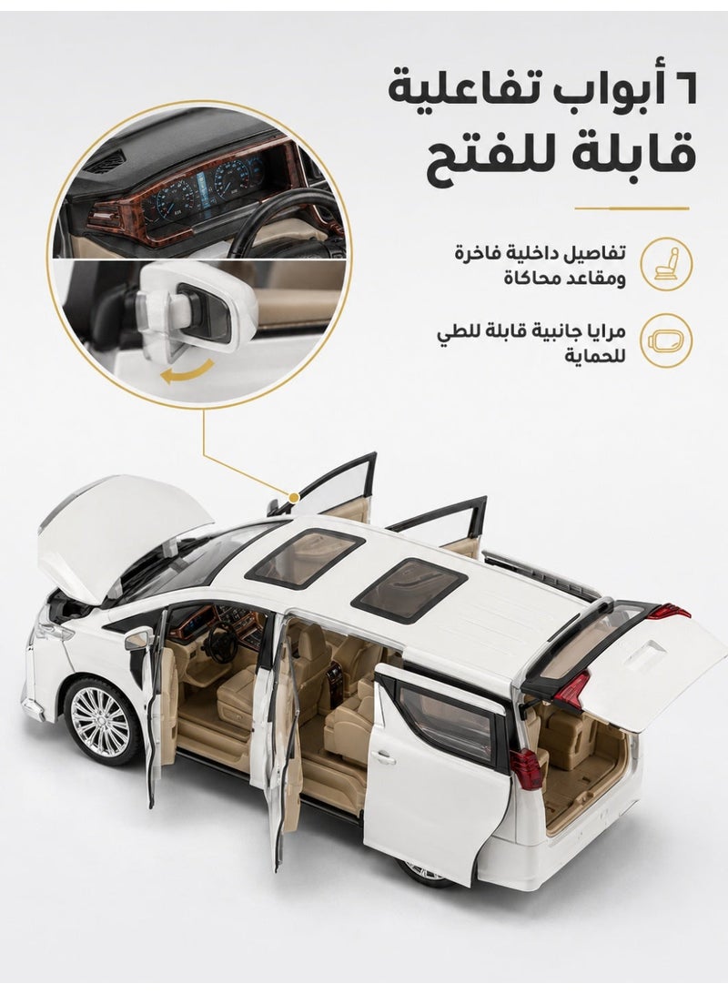1:24 Luxury MPV Remote Control Model Car with Electric Doors | Realistic Diecast Toy Car for Kids, Gift & Collectors - Image 3