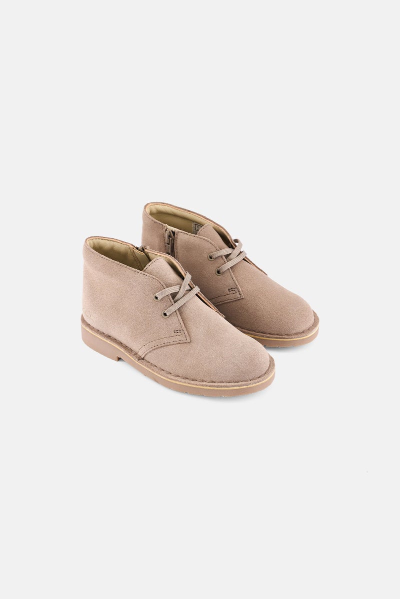 clarks Kids Boy Wide Fit Desert Lace Up Casual Boots, Tan  - Image 1