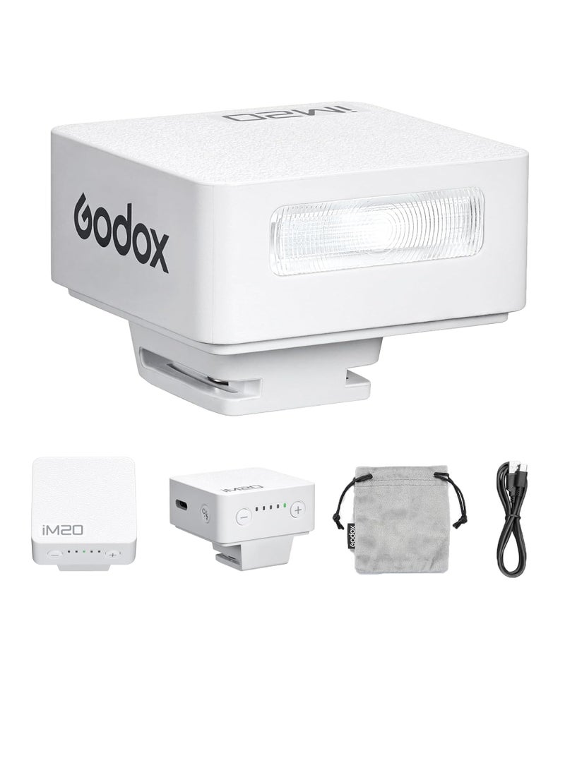 Godox iM20 Mini Flash for Camera with 470mAh Batter 440 Full-Power Flash 5 Levels Mini Flash Speedlite for Sony zve10 Sony zv1 Ricoh gr3 Canon Nikon Fuji Olympus Camera (iM20)  - Image 1