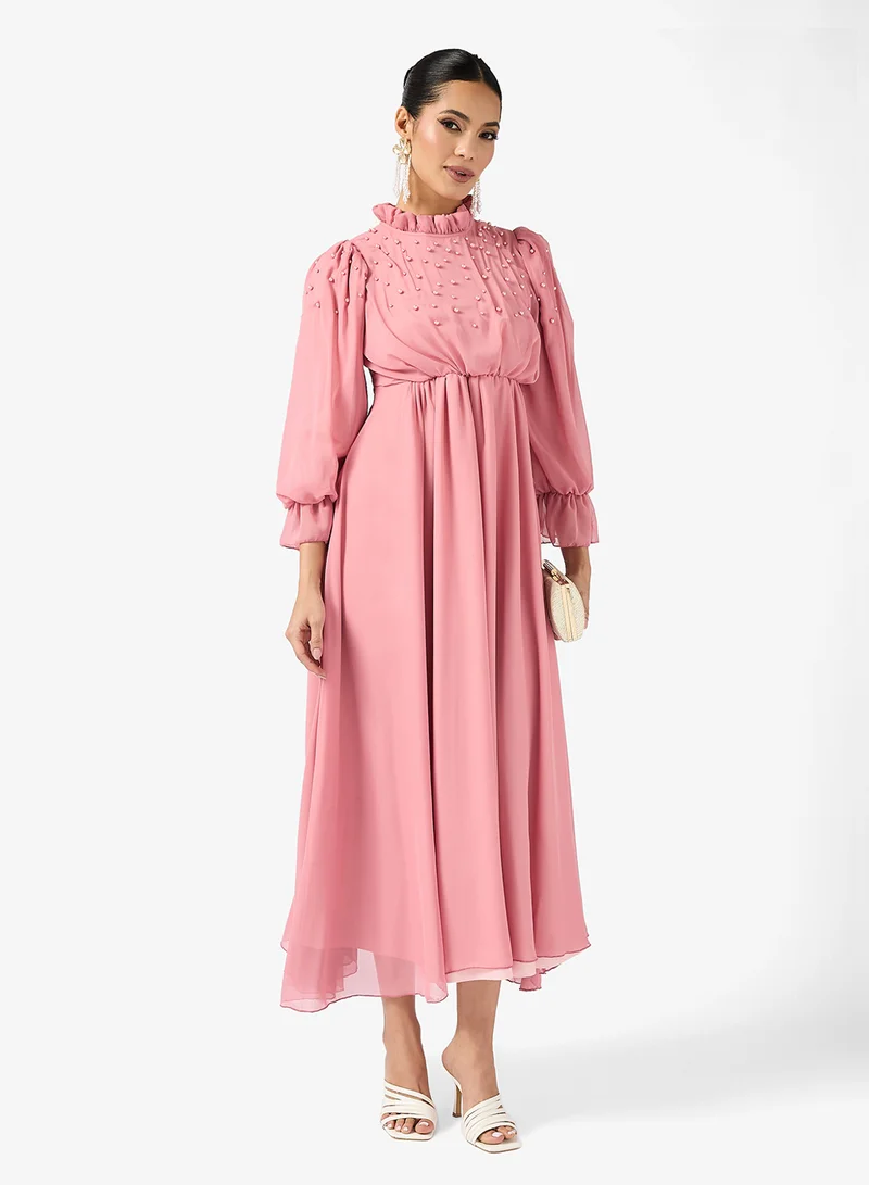 خزانة A-line Dress With Dainty Shoulder Beads