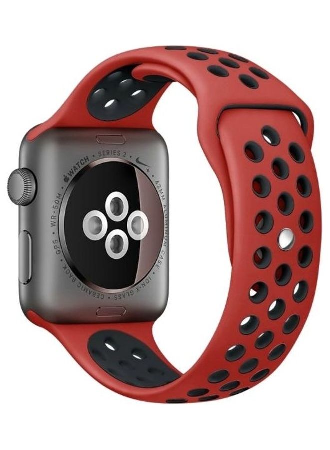 BGM Replacement Wrist Strap For Apple Watch Series 6/SE/5/4 40mm And 3/2/1 38mm Red/Black - Image 2