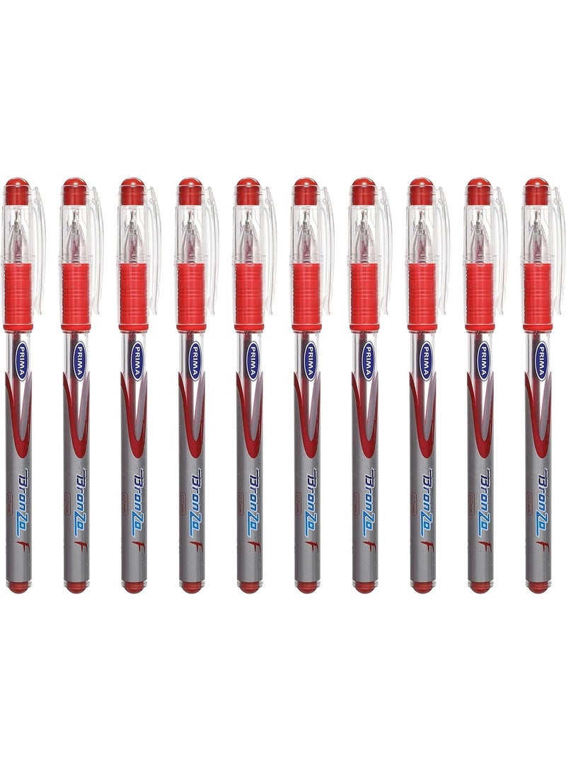 بريما عبوة من 10 أقلام حبر جاف من بريما برونزو - أحمر (عبوتان). - Image 1