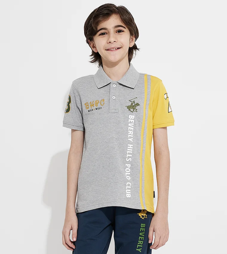 BEVERLY HILLS POLO CLUB Beverly Hills Polo Club Printed Short Sleeves Polo T-Shirt