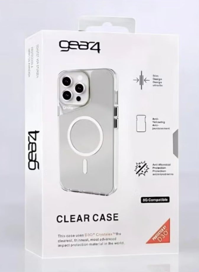 جيرفور غطاء حماية مغناطيسي مقاوم للصدمات لهاتف iPhone 15 Pro يدعم الشحن اللاسلكي Mage Safe، شفاف - Image 1