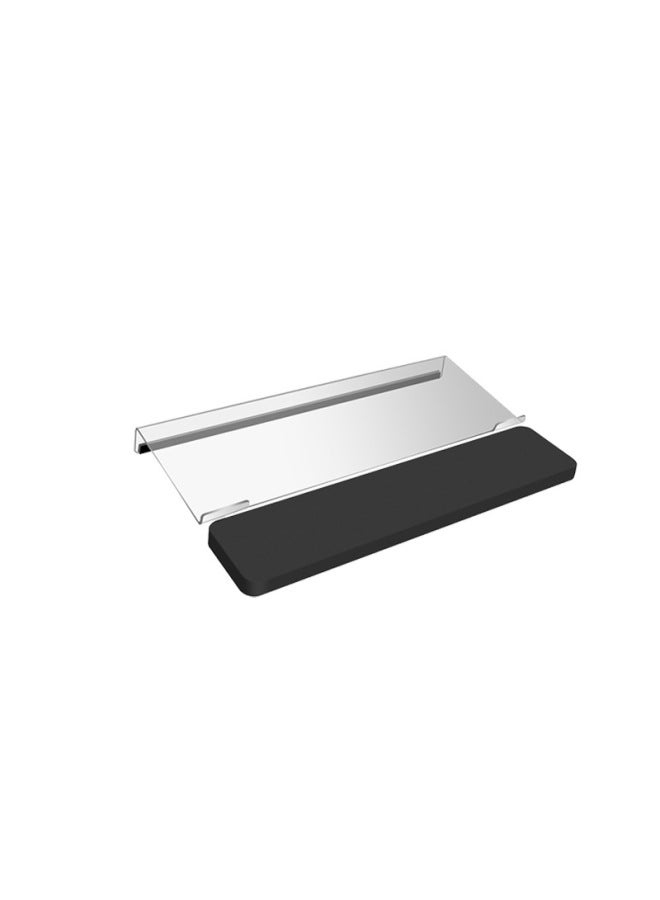 حامل لوحة مفاتيح سطح مكتب عالي الجودة مصنوع من إسفنج الذاكرة ومسند معصم ووسادة مضادة للانزلاق للكمبيوتر، مجموعة كاملة من ملحقات الكمبيوتر المكتبية المتينة - اللون: أسود - Image 5