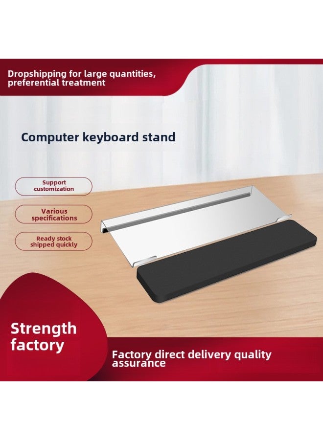 حامل لوحة مفاتيح سطح مكتب عالي الجودة مصنوع من إسفنج الذاكرة ومسند معصم ووسادة مضادة للانزلاق للكمبيوتر، مجموعة كاملة من ملحقات الكمبيوتر المكتبية المتينة - اللون: أسود - Image 1