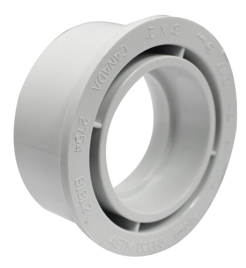 Canplas 192754 PVC DWV Flush Bushing, 3 x 2-Inch, White - Image 2