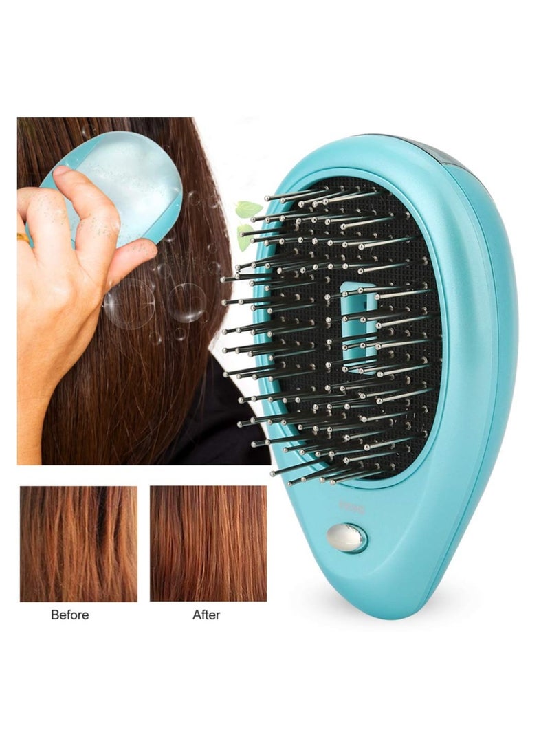 general Electric Ion Hair Brush, Mini Negative Ion Hair Comb for Combing Hair and Head Massage, Portable Vibration Massage Hair Comb, for All Hair Types (Mint) - Image 2