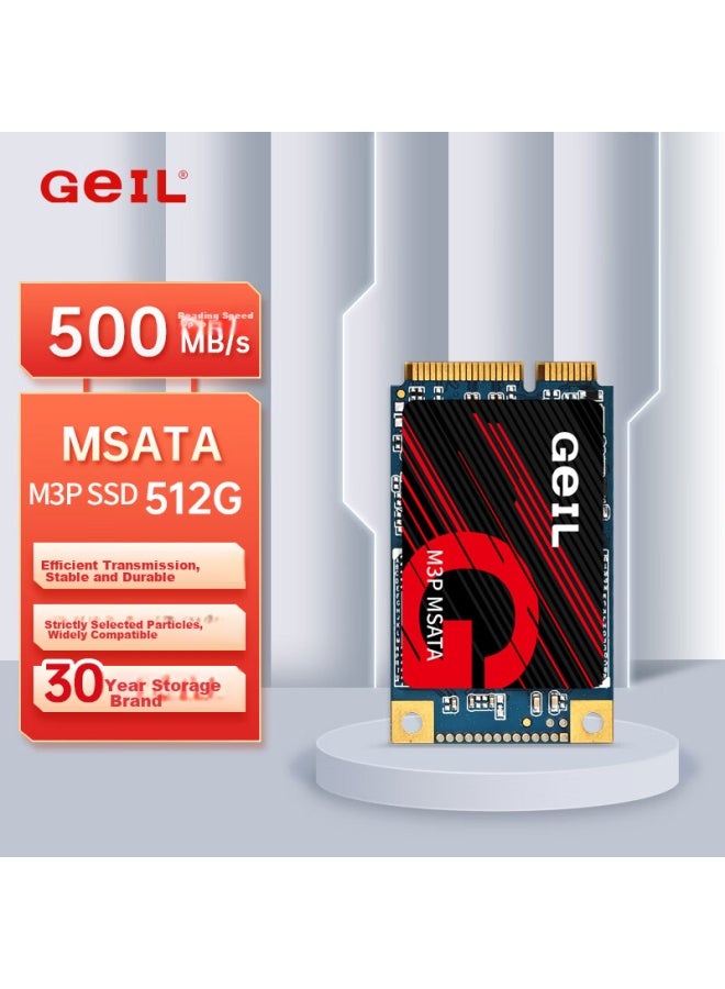 Geil 512gb Ssd Solid State Drive, Msata, For Desktop And Laptop, High-speed 500mb/s, M3p Series - Image 1