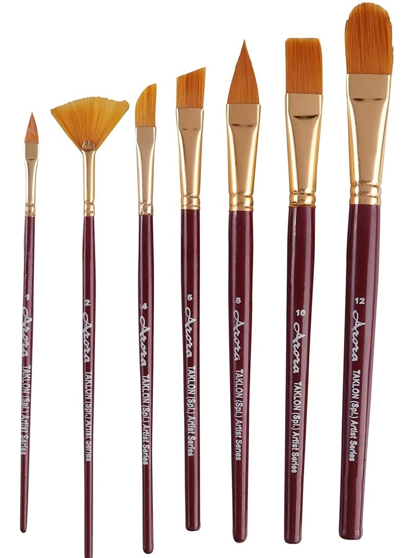Arora Synthetic Hair Mix Paintbrush Set of 7 pcs for Watercolor and Acrylic Painting - Image 1