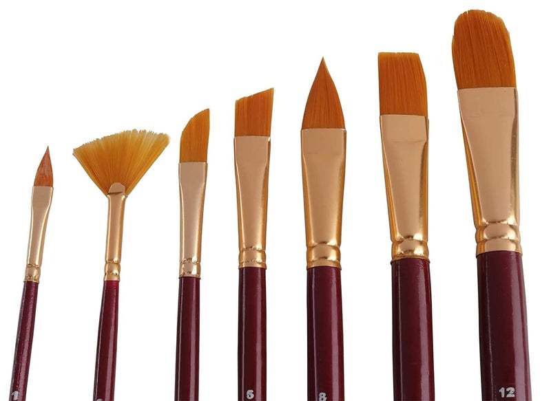 Arora Synthetic Hair Mix Paintbrush Set of 7 pcs for Watercolor and Acrylic Painting - Image 3