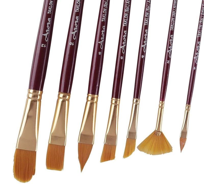 Arora Synthetic Hair Mix Paintbrush Set of 7 pcs for Watercolor and Acrylic Painting - Image 4